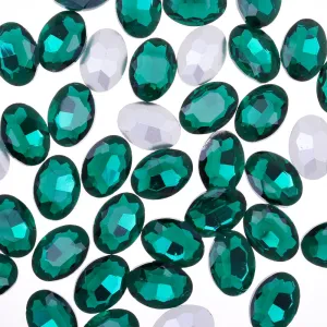 10x14mm Oval Pointed Back Rhinestones Glass Jewels point crystal Nail Art Craft Supply green 50pcs 10183853