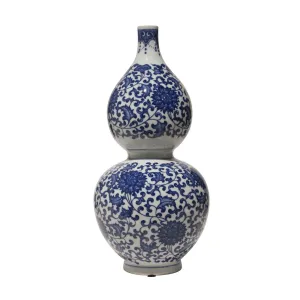11" Blue & White Double Gourd Vase