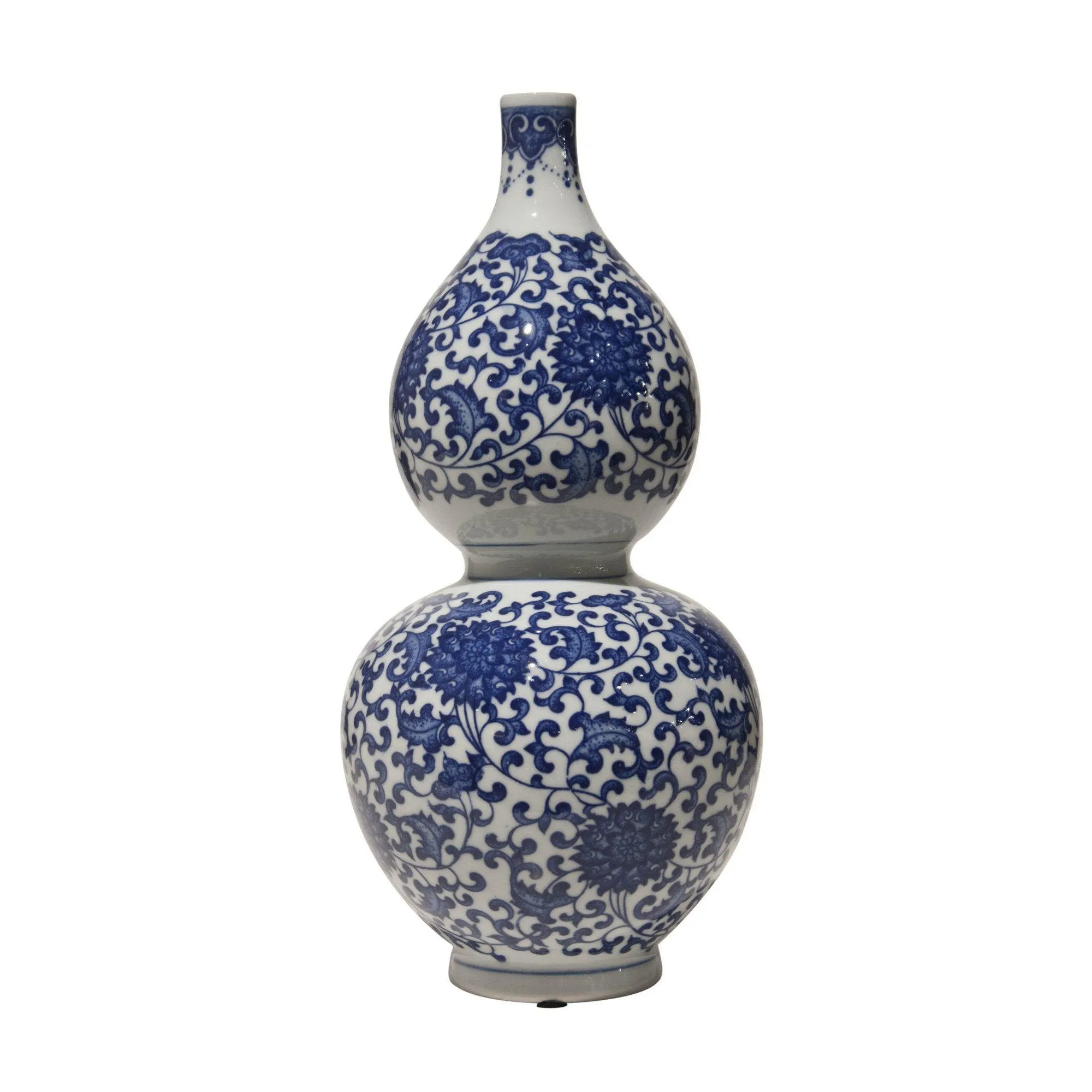 11" Blue & White Double Gourd Vase