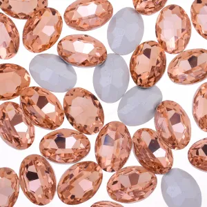 13x18mm Oval Pointed Back Rhinestones Glass Jewels point crystal Nail Art Craft Supply pink 50pcs 10183954