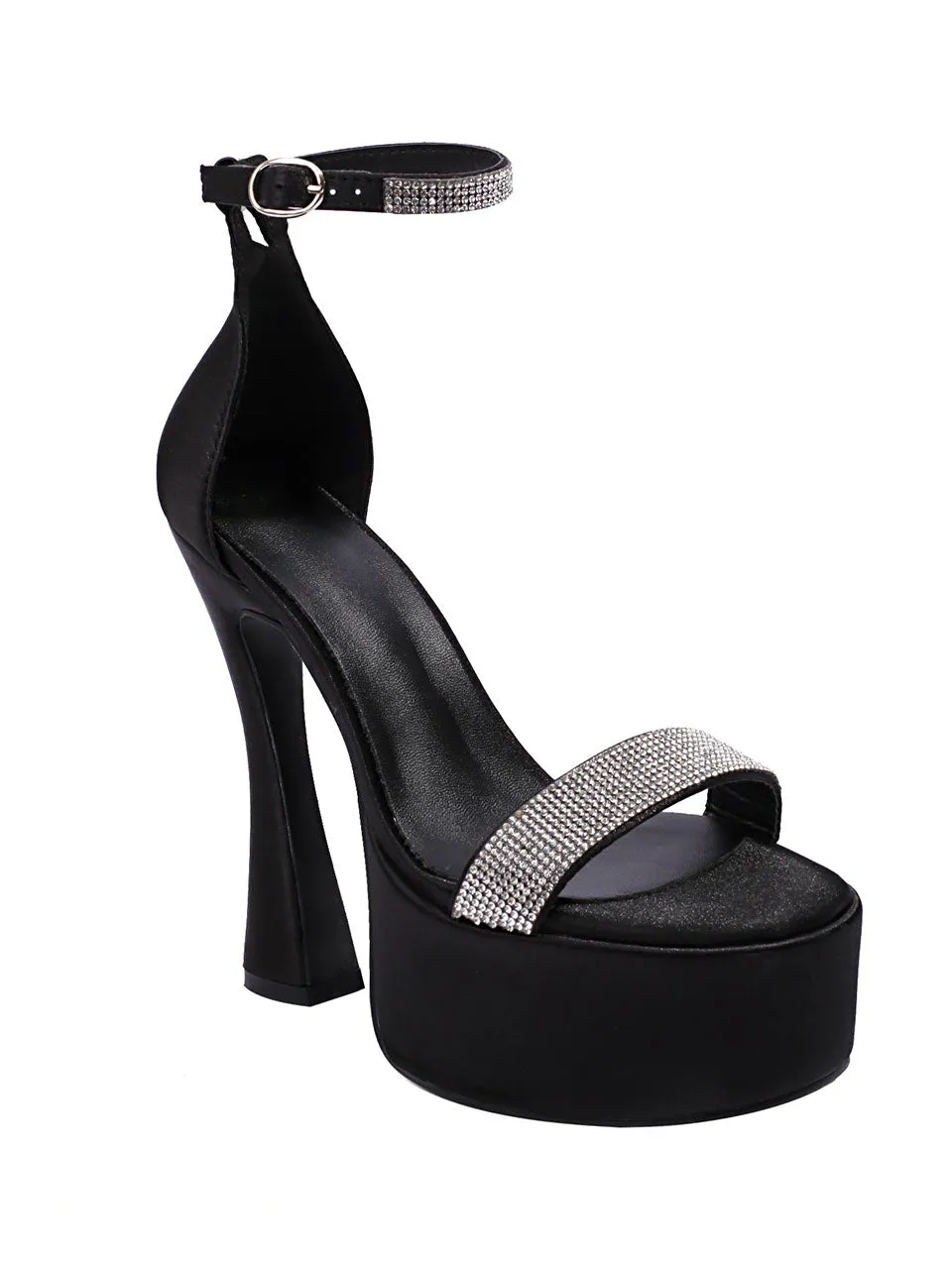 14CM High Heel Fuchsia Piont Toe Platform Mary Jane Sandals