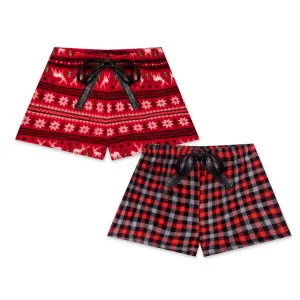 2-Pack Plush Fleece Pajama Shorts