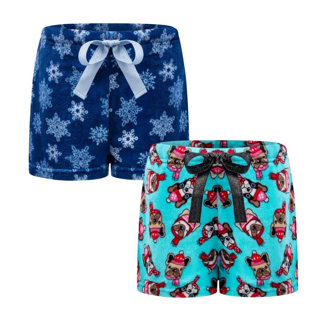 2-Pack Plush Fleece Pajama Shorts
