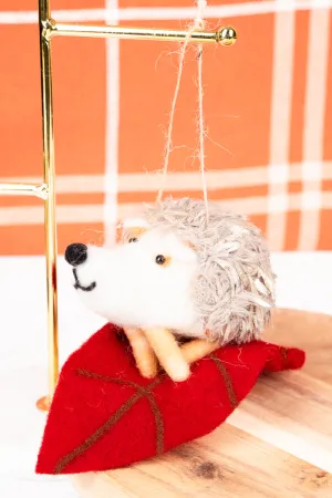 2.75 x 6 Cozy Woodland Red Felt Hedgehog