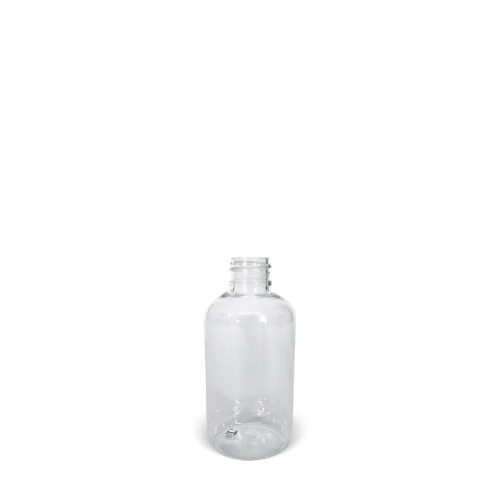 3 oz. Boston Round Clear PET Bottle with Clear Flip Cap