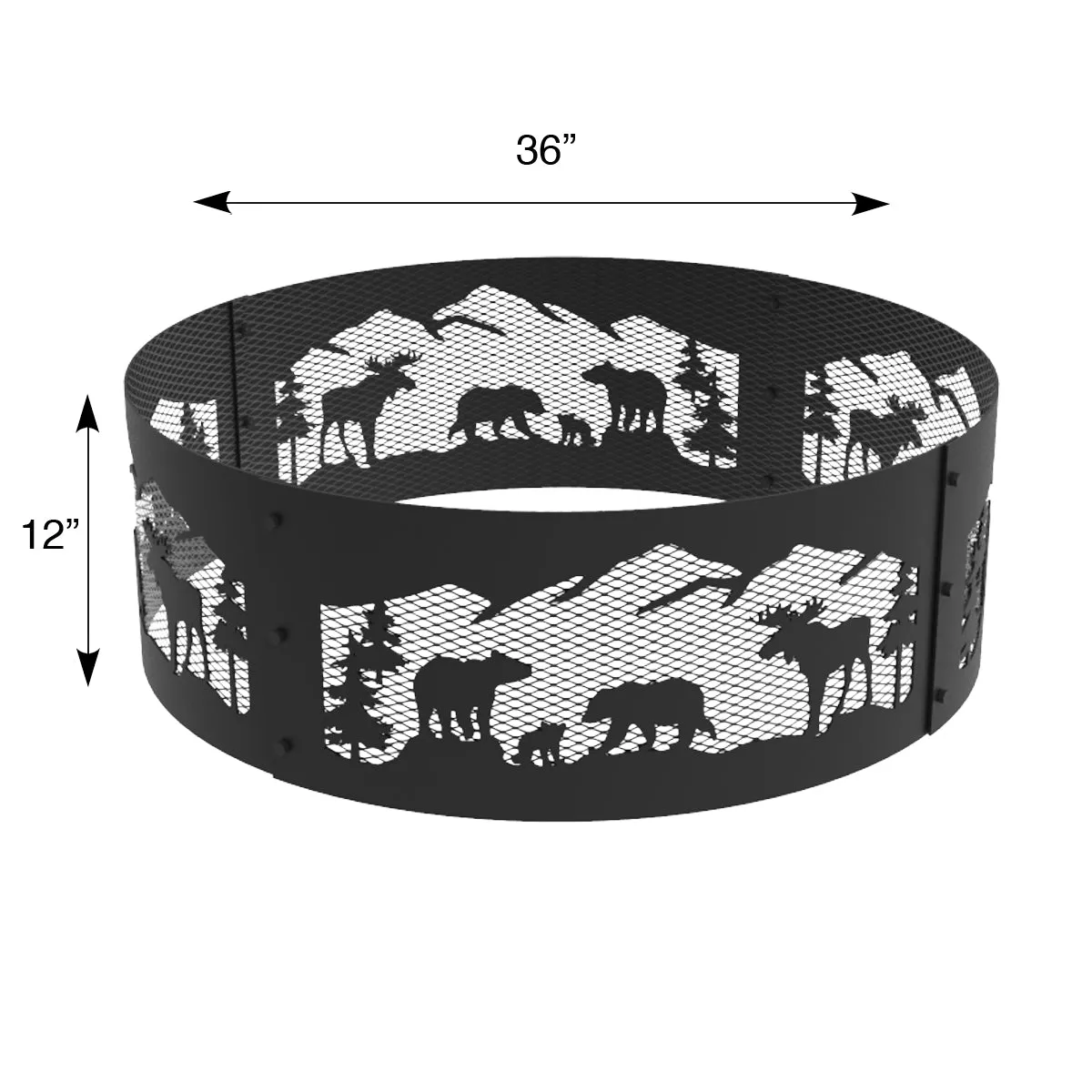 36 in. Round x 12 in. High Northern Woods Decorative Steel Fire Ring