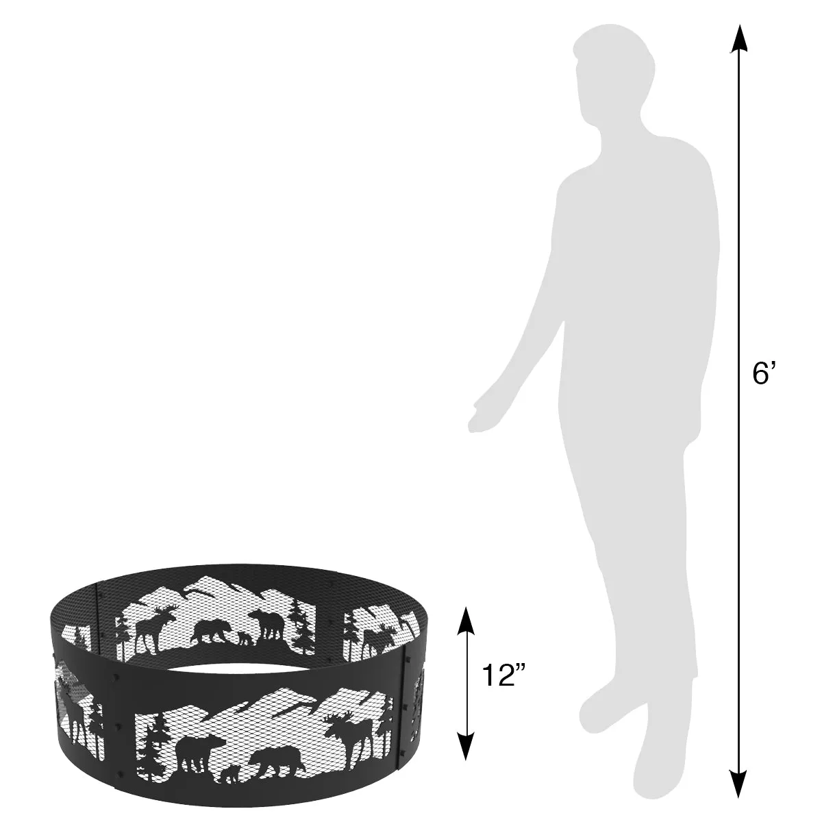36 in. Round x 12 in. High Northern Woods Decorative Steel Fire Ring