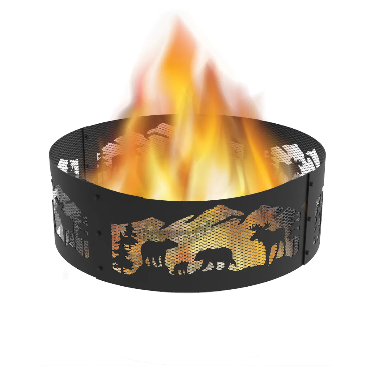 36 in. Round x 12 in. High Northern Woods Decorative Steel Fire Ring
