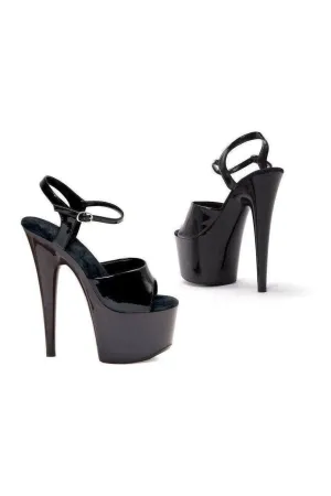 709-JULIET Platform Sandal | Black Patent