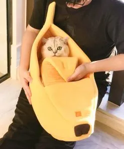 Adorable Banana Shaped Cat Bed