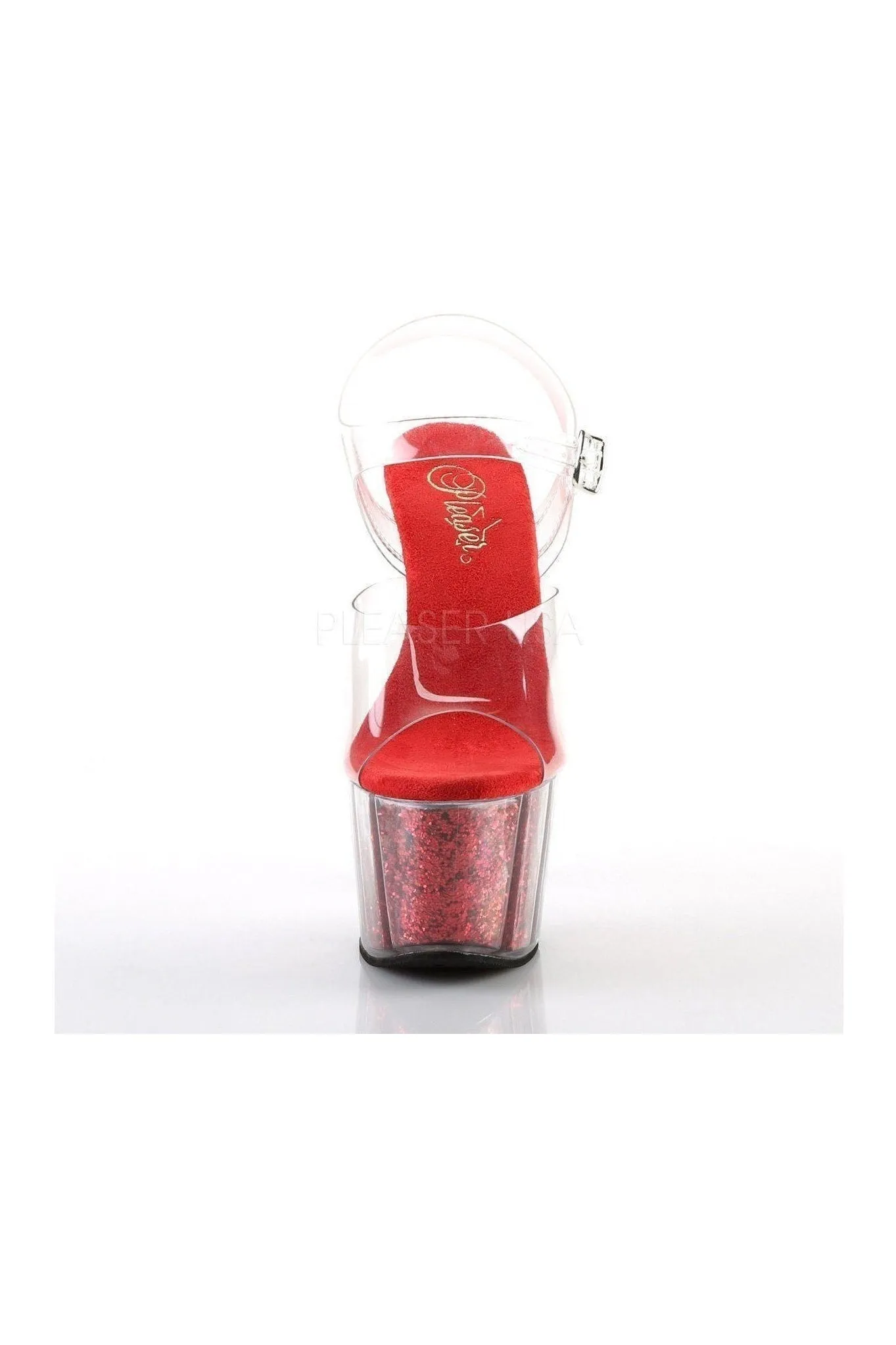 ADORE-708G Platform Sandal  | Clear Vinyl