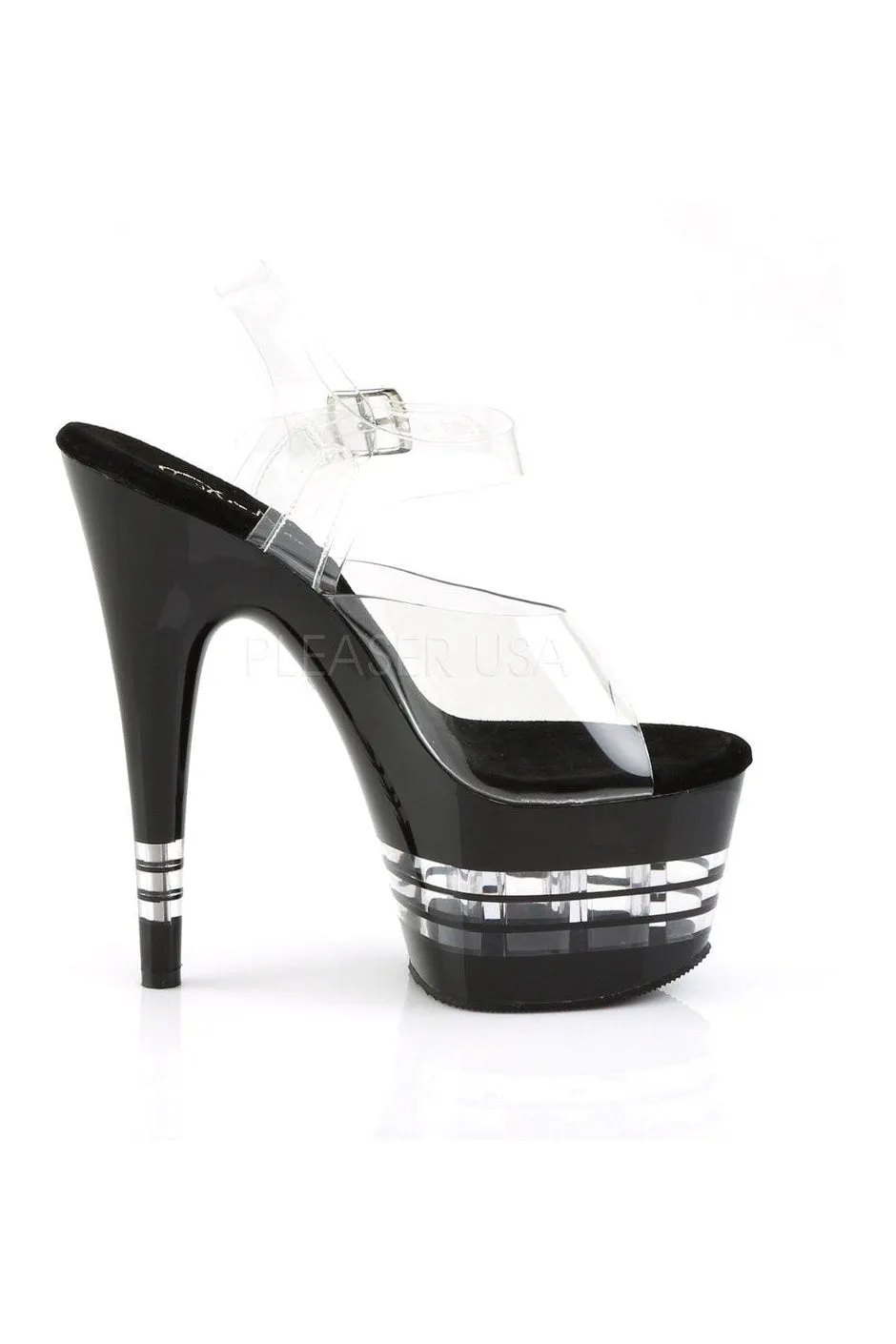 ADORE-708LN Platform Sandal  | Black Vinyl