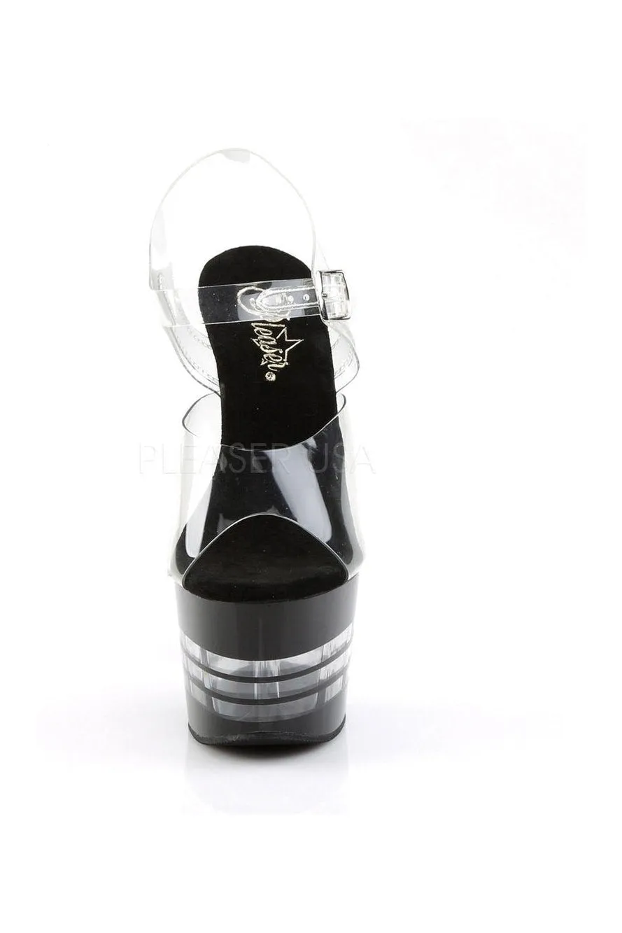 ADORE-708LN Platform Sandal  | Black Vinyl