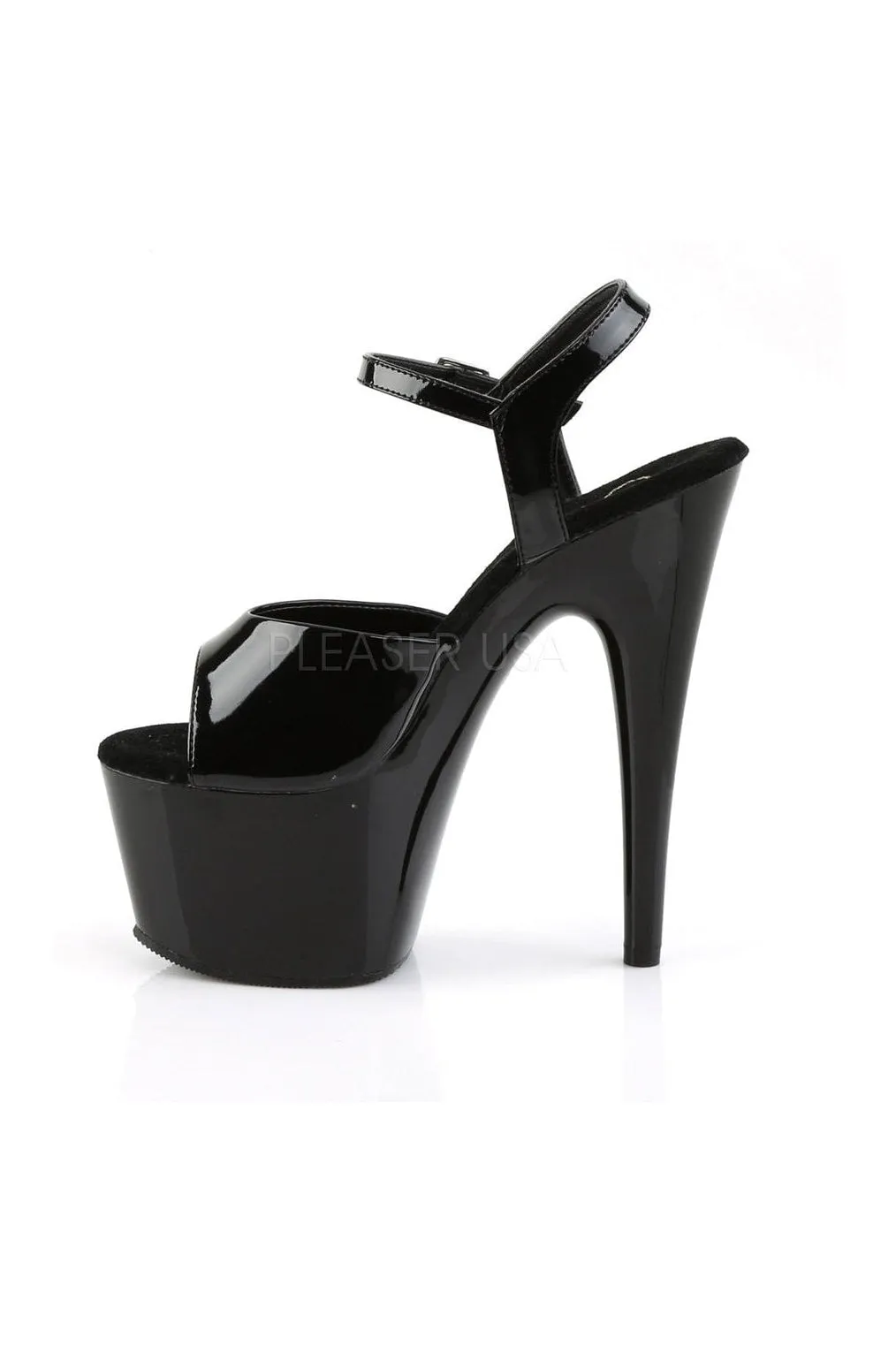 ADORE-709 Platform Sandal  | Black Patent