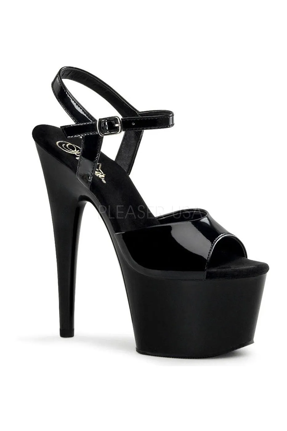 ADORE-709 Platform Sandal  | Black Patent