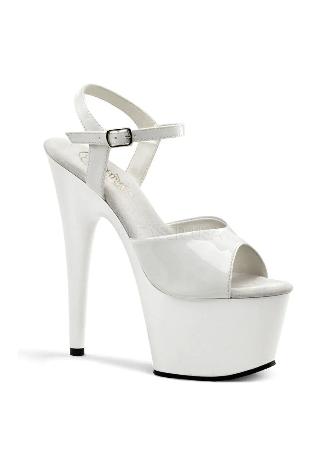 ADORE-709 Platform Sandal  | White Patent
