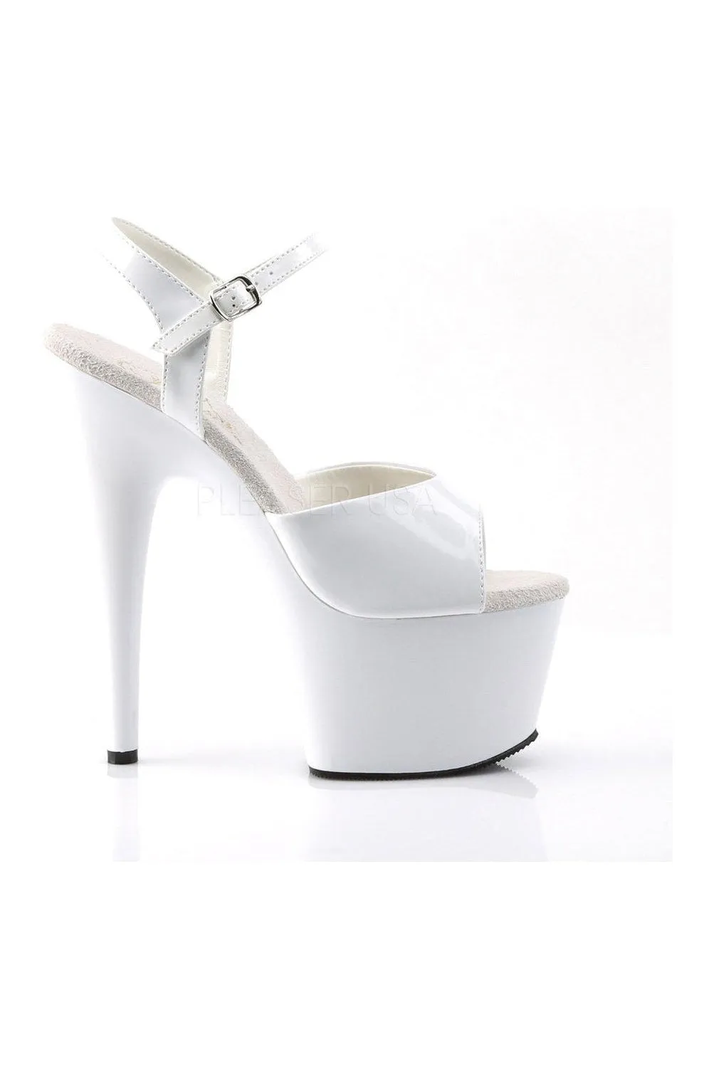 ADORE-709 Platform Sandal  | White Patent
