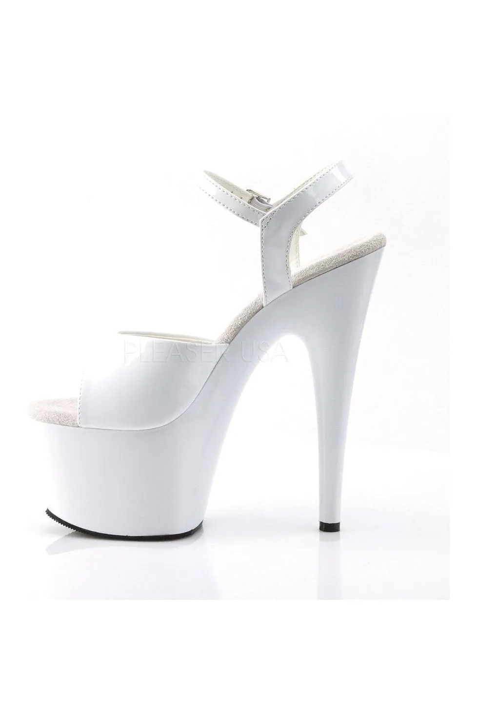 ADORE-709 Platform Sandal  | White Patent
