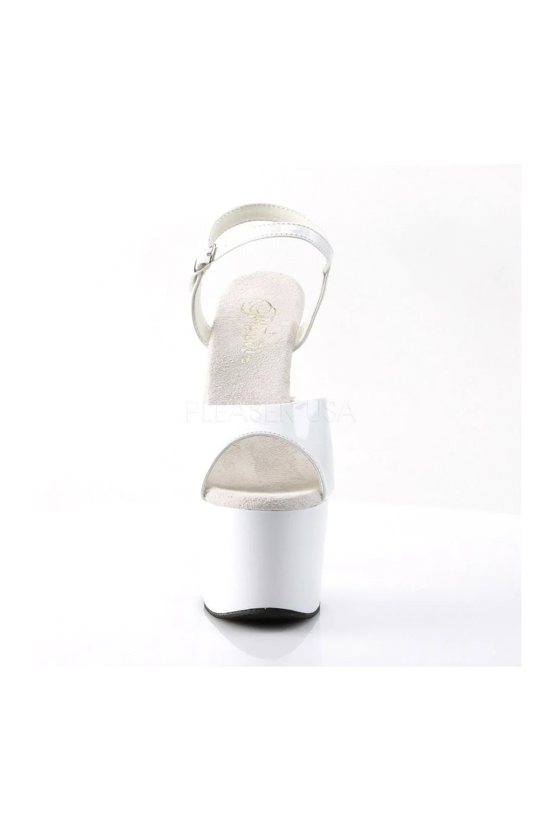 ADORE-709 Platform Sandal  | White Patent
