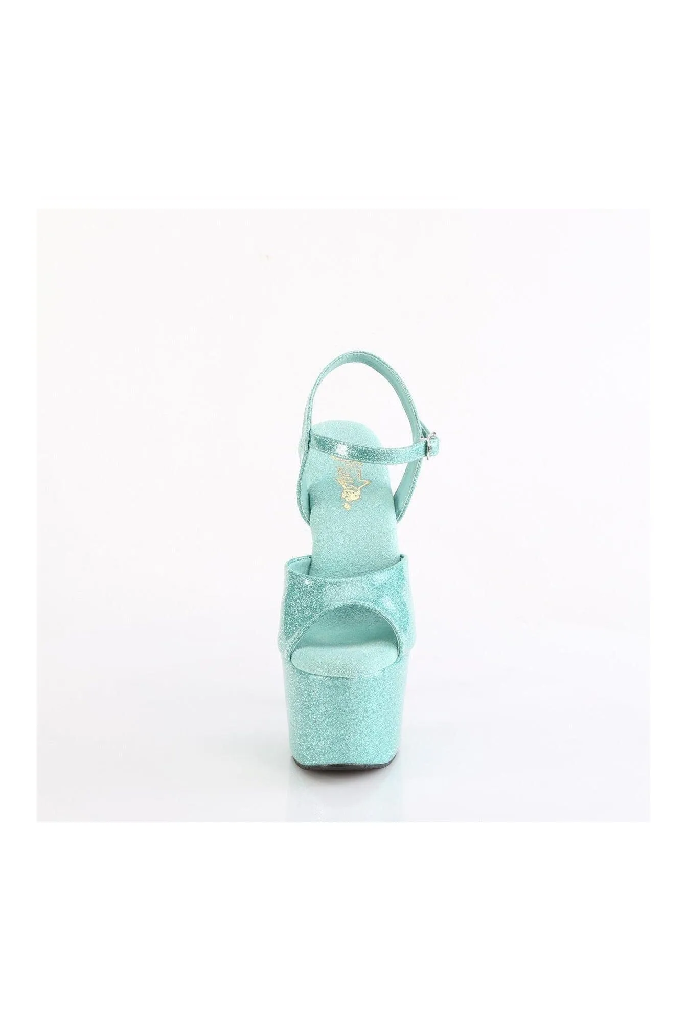ADORE-709GP Turquoise Glitter Patent Sandal