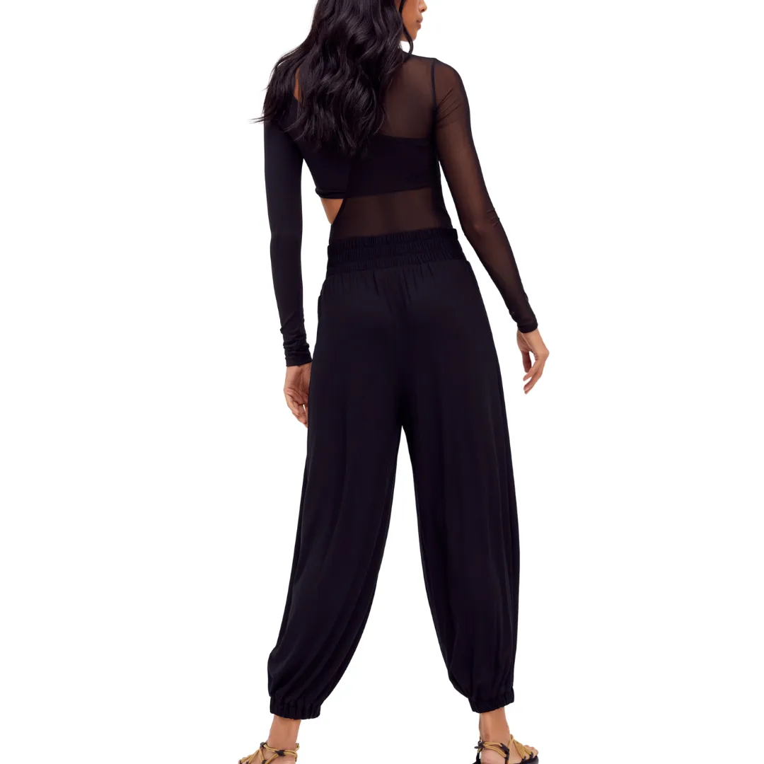 Ali Elastic Jogger Pants - Black