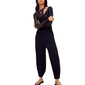 Ali Elastic Jogger Pants - Black