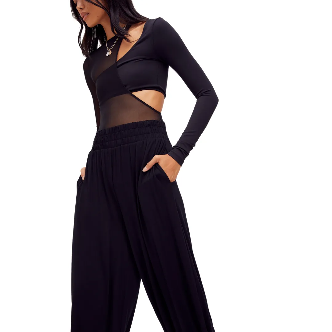 Ali Elastic Jogger Pants - Black