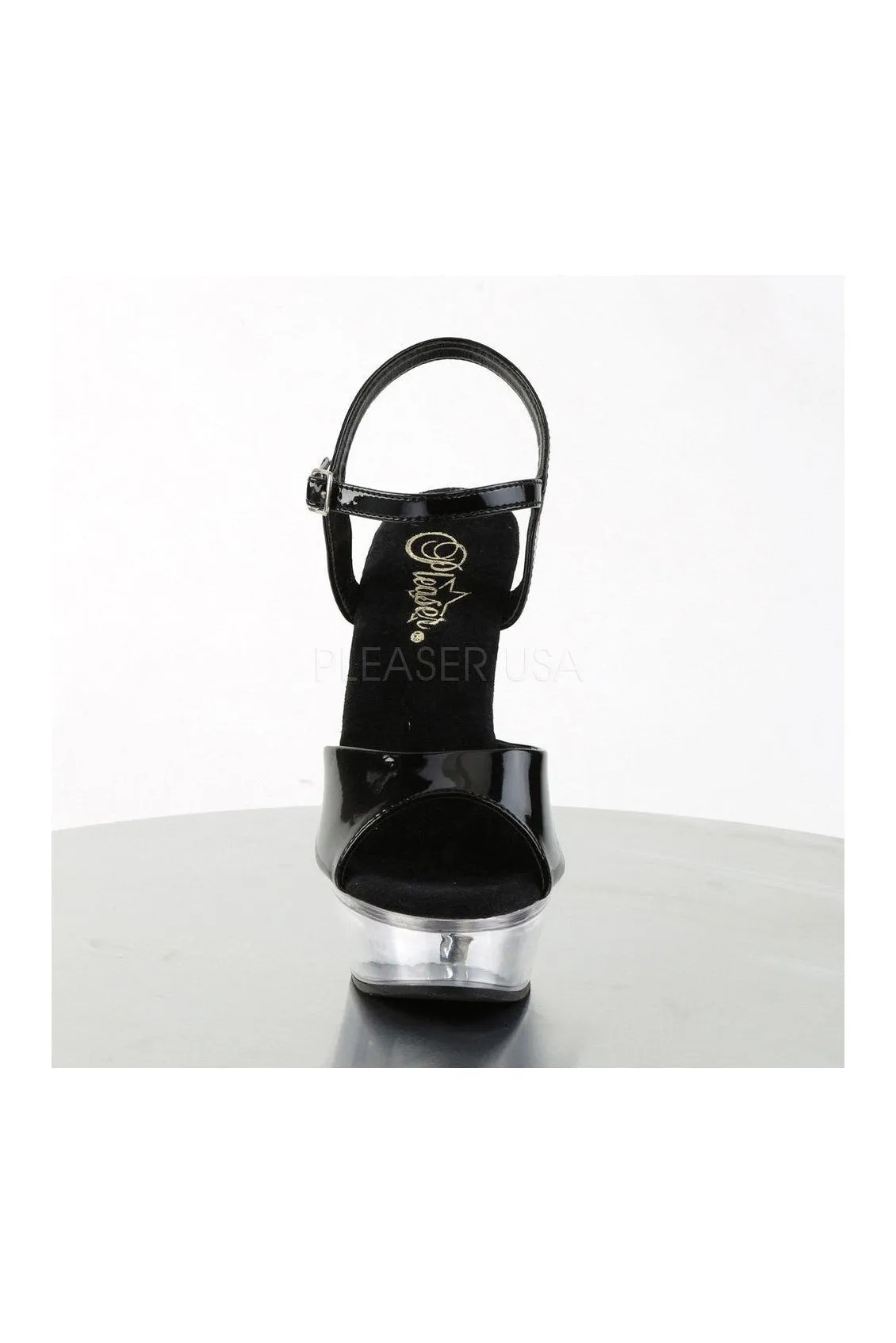 ALLURE-609 Platform Sandal  | Black Patent