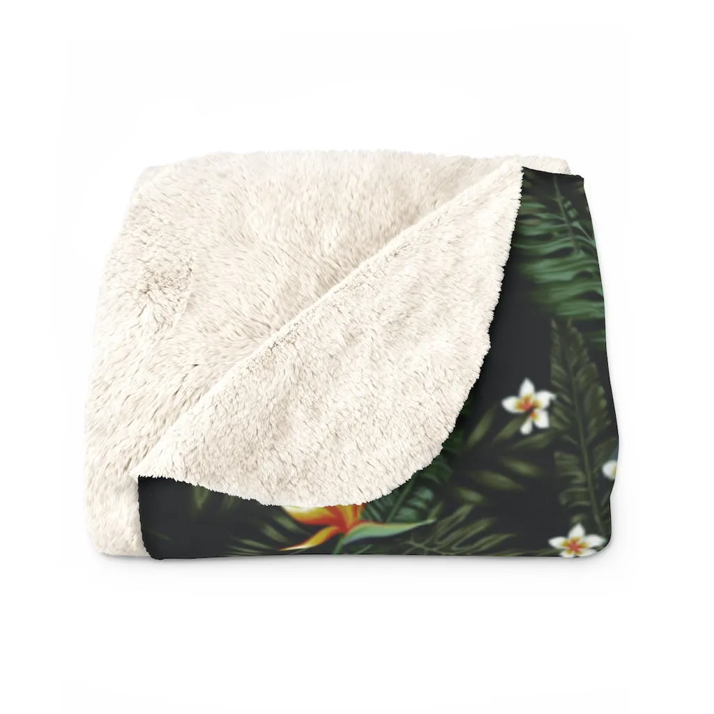 Aloha Paradise Tribal Sherpa Fleece Blanket