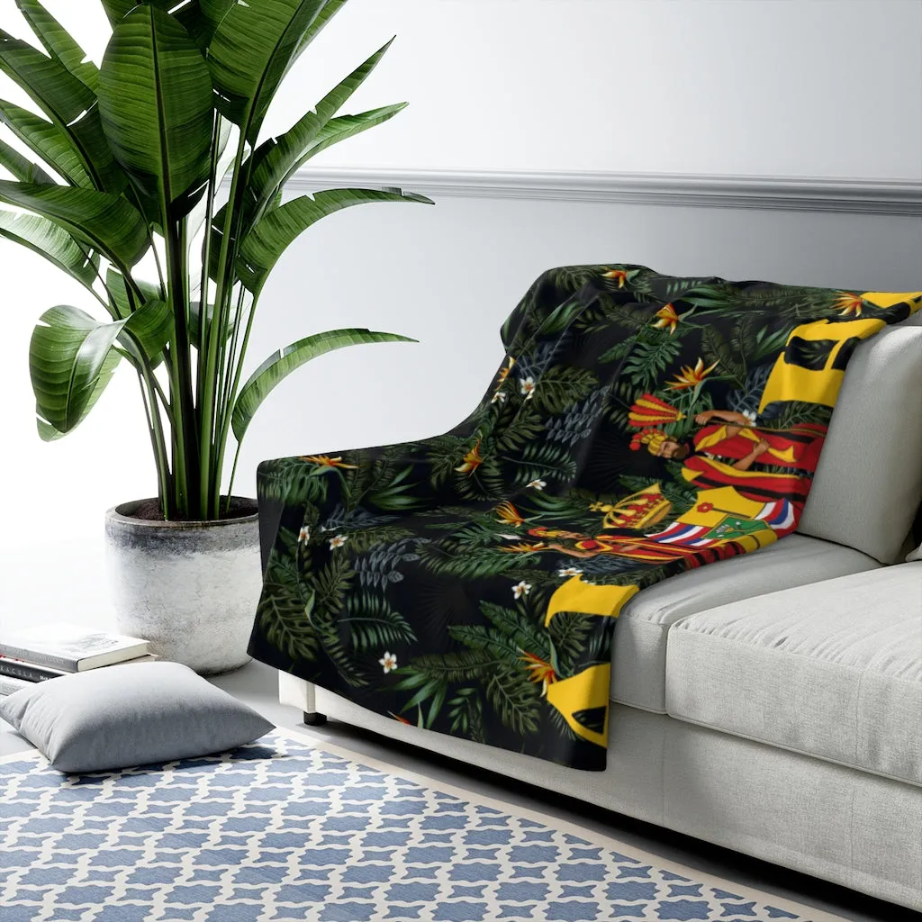 Aloha Paradise Tribal Sherpa Fleece Blanket