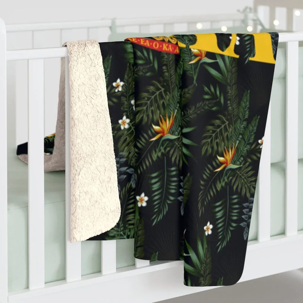 Aloha Paradise Tribal Sherpa Fleece Blanket