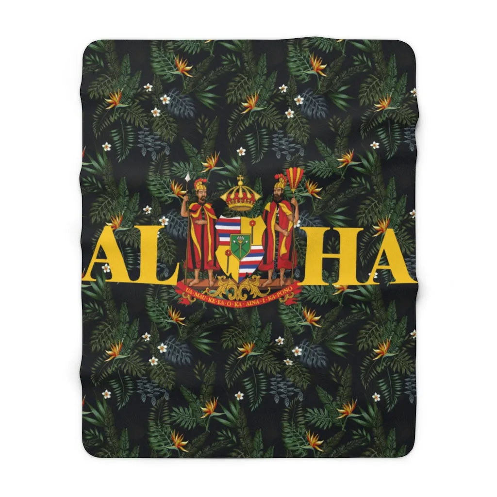Aloha Paradise Tribal Sherpa Fleece Blanket
