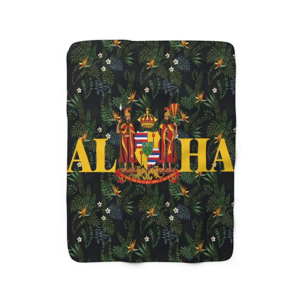 Aloha Paradise Tribal Sherpa Fleece Blanket