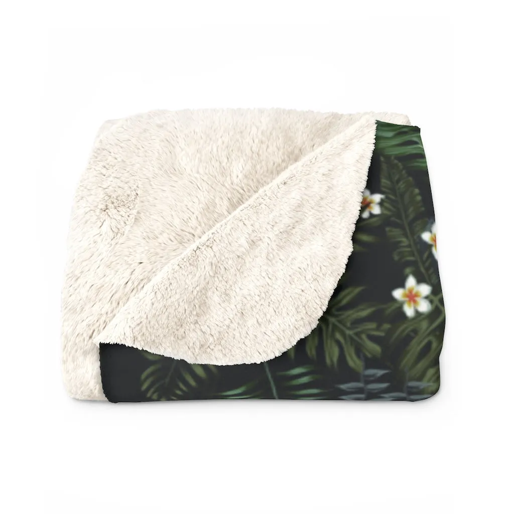 Aloha Paradise Tribal Sherpa Fleece Blanket
