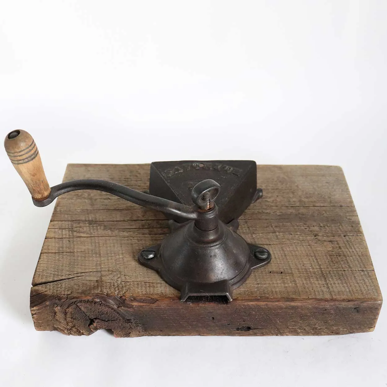 American Arcade Cast Iron and Wood Favorite No. 7 Wall Mount Coffee Grinder