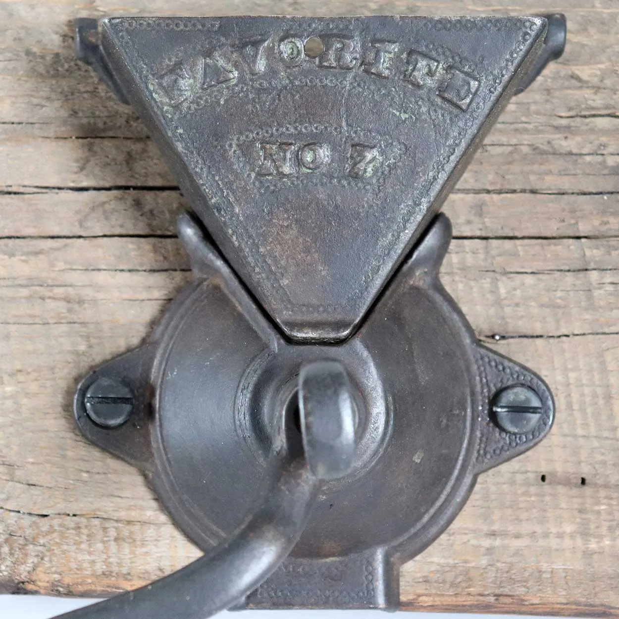 American Arcade Cast Iron and Wood Favorite No. 7 Wall Mount Coffee Grinder