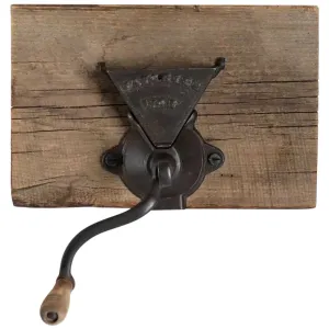 American Arcade Cast Iron and Wood Favorite No. 7 Wall Mount Coffee Grinder