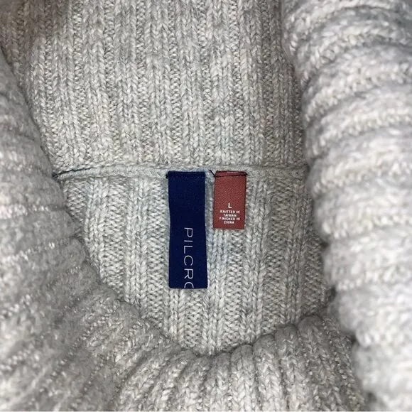 Anthropologie Pilcro White Sweater Women’s L Cowl Neck Oversized Cozy Soft Fall