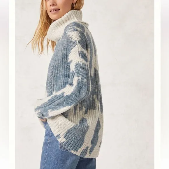 Anthropologie Pilcro White Sweater Women’s L Cowl Neck Oversized Cozy Soft Fall