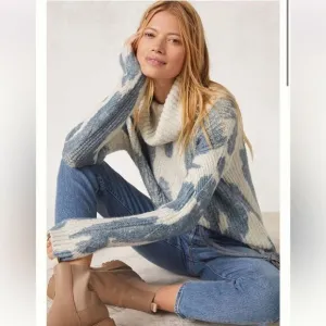 Anthropologie Pilcro White Sweater Women’s L Cowl Neck Oversized Cozy Soft Fall