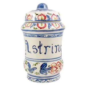 Antique Italian Hand-Painted Ceramic Apothecary Jar