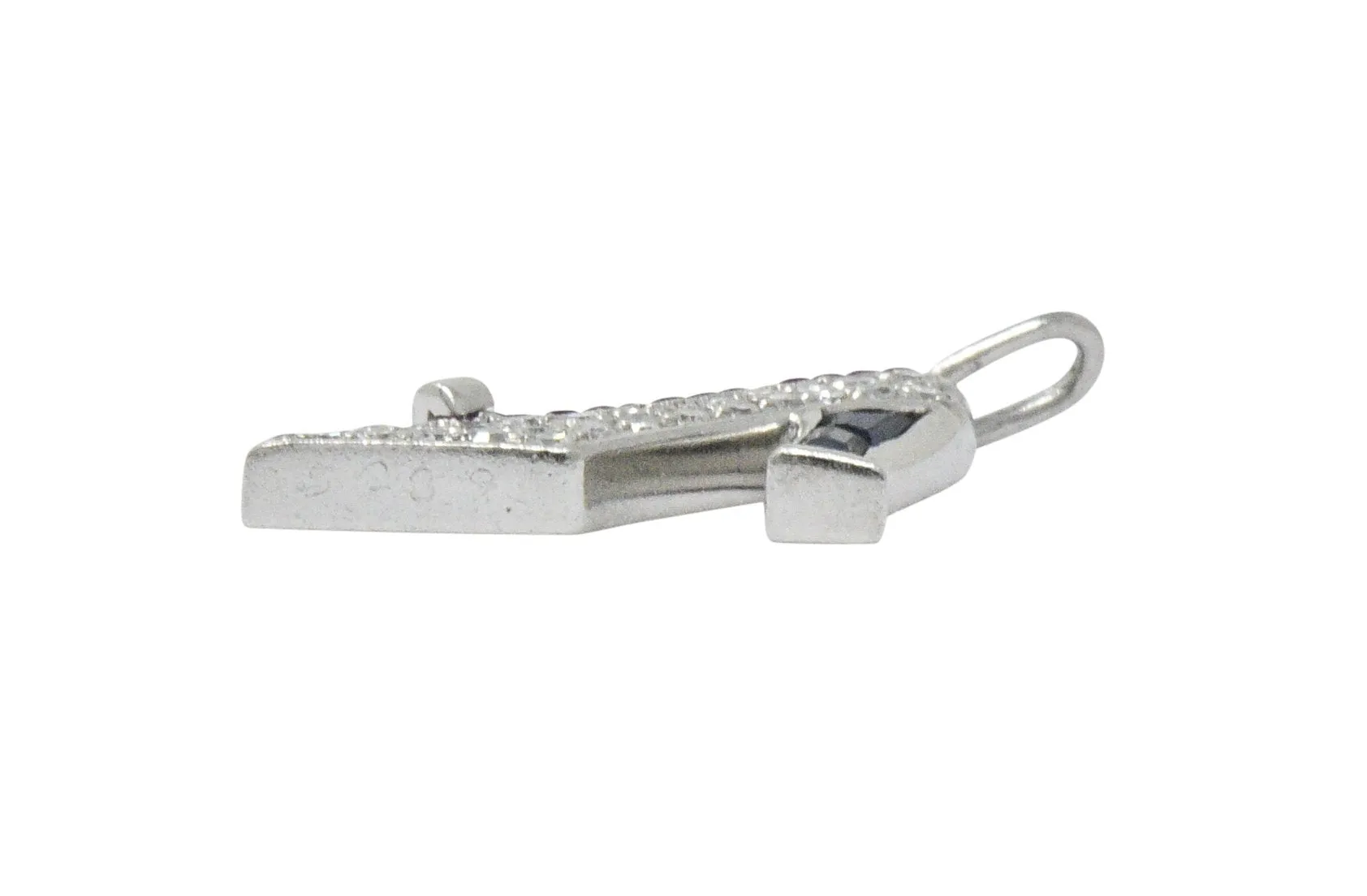 Art Deco Diamond Sapphire Ruby Platinum High-Heel Shoe Charm