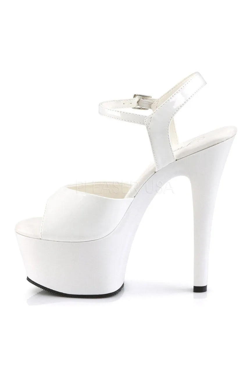 ASPIRE-609 Platform Sandal  | White Patent