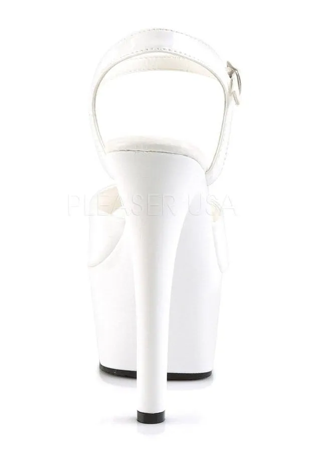 ASPIRE-609 Platform Sandal  | White Patent