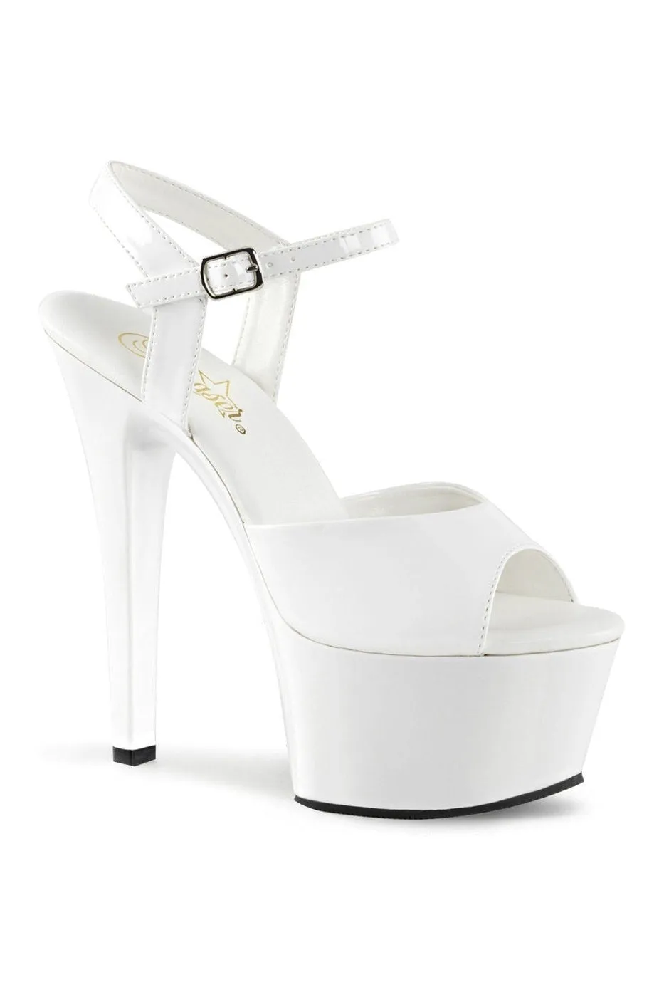ASPIRE-609 Platform Sandal  | White Patent