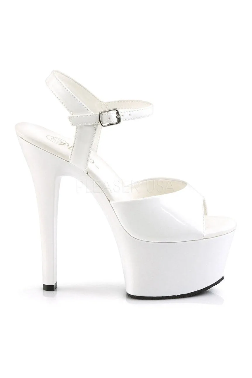 ASPIRE-609 Platform Sandal  | White Patent