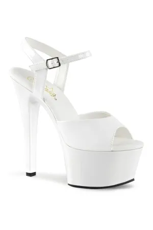 ASPIRE-609 Platform Sandal  | White Patent