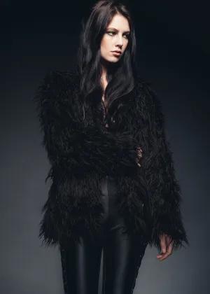 Bad Reputation Black Faux Fur Shaggy Jacket