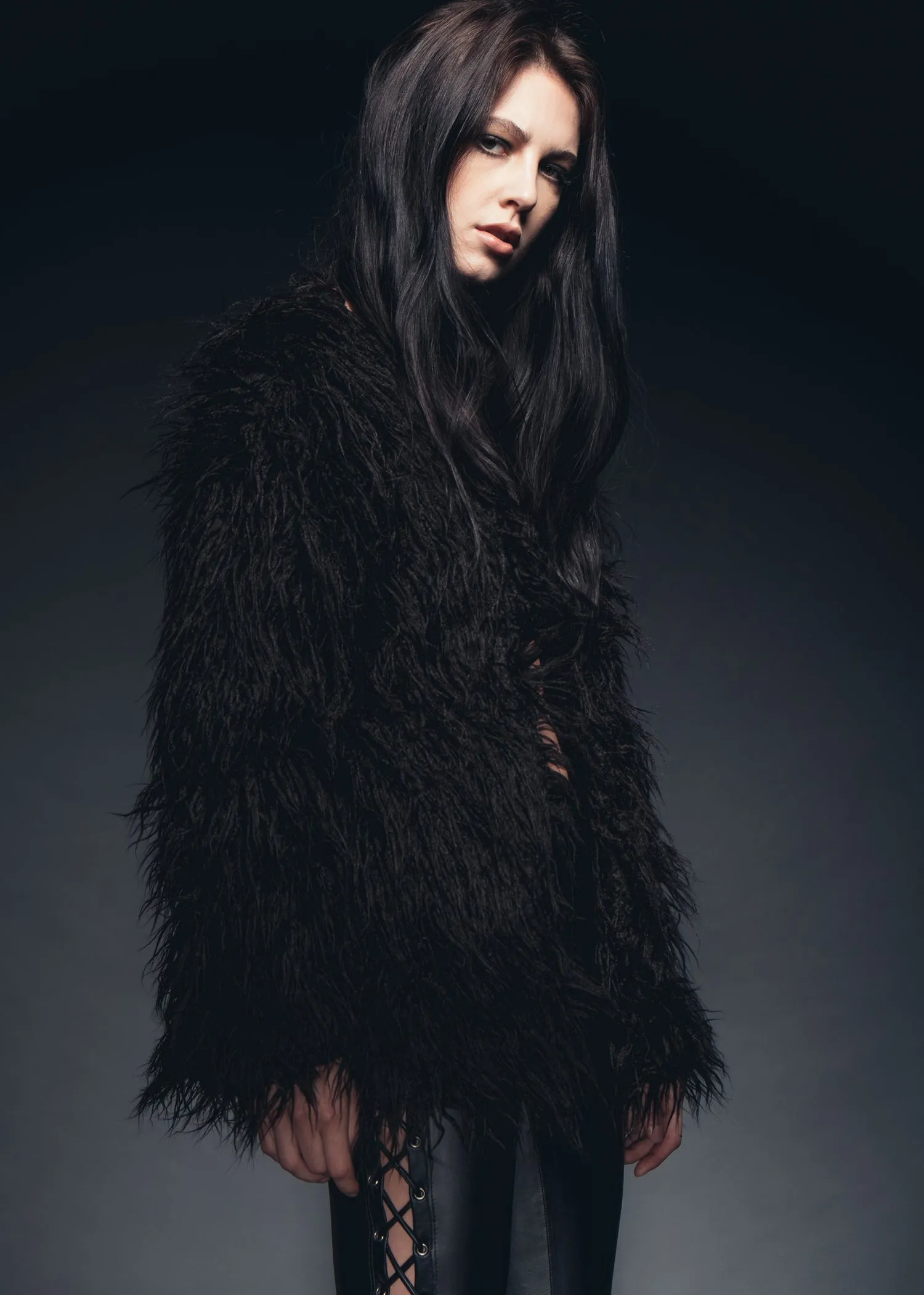 Bad Reputation Black Faux Fur Shaggy Jacket