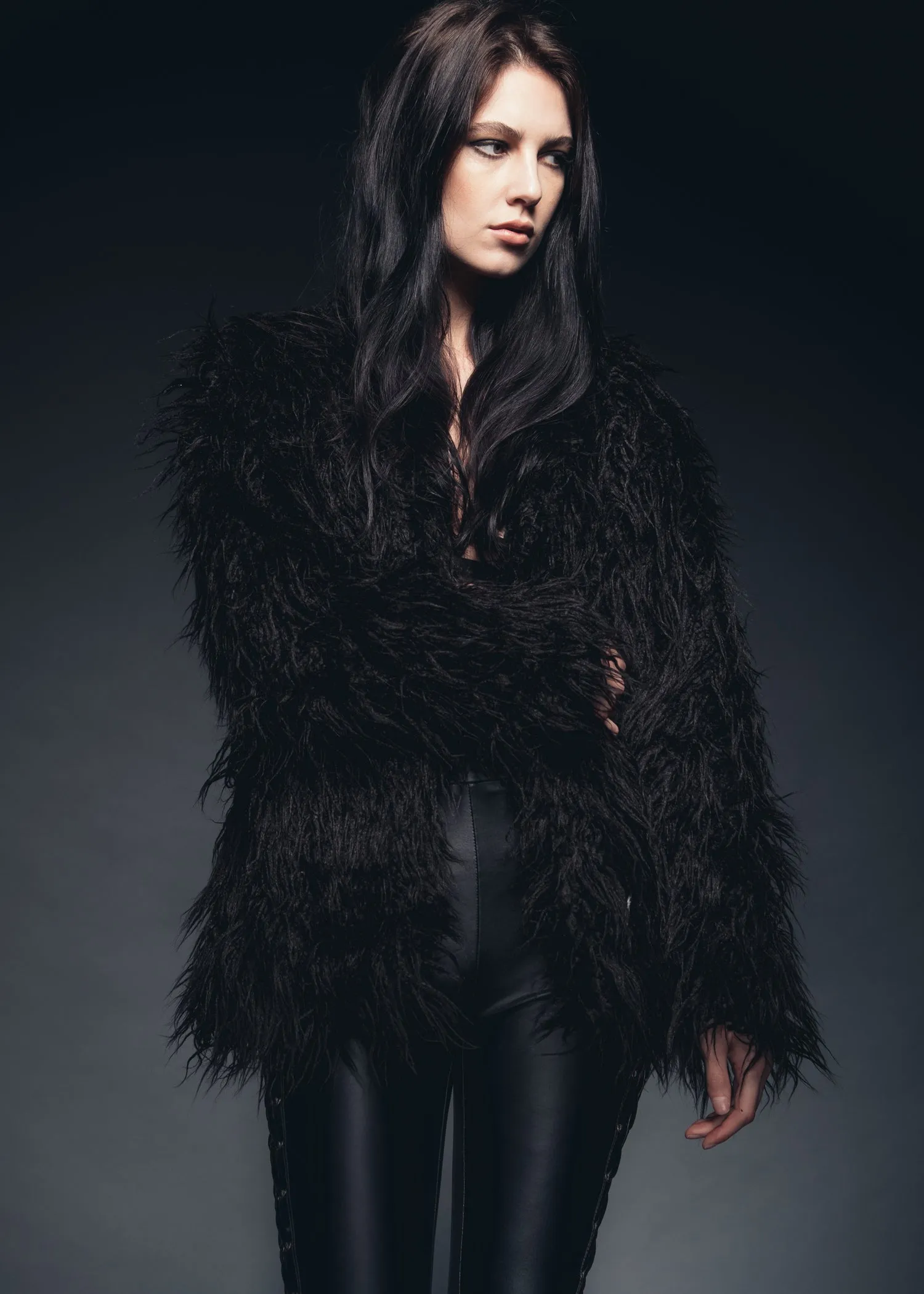 Bad Reputation Black Faux Fur Shaggy Jacket